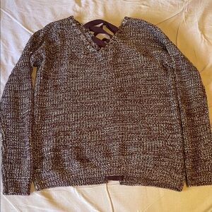 Purple and White Knit Sweater